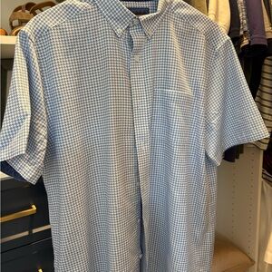 Johnston & Murphy Blue and White Patterned Shirt